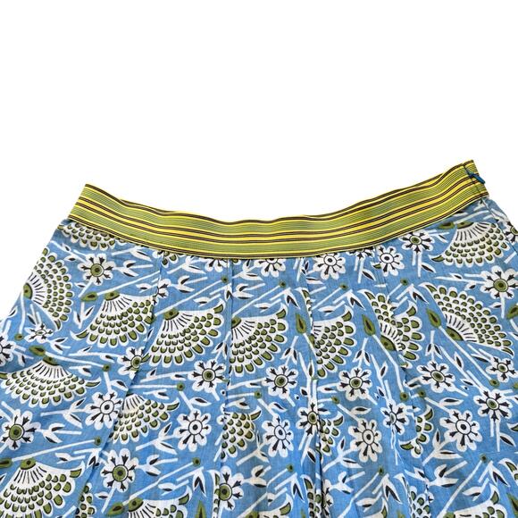 Free People Patterned Mini Skirt Beach Cover Up Semi Sheer Size 4 Blue Green - Picture 2 of 10